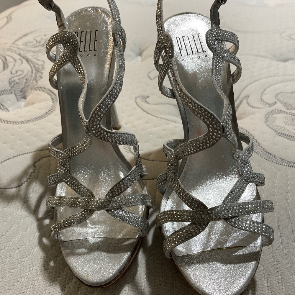 Silver shoes size 9